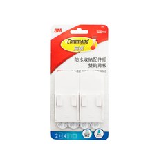 3M Command 無痕 防水收納配件組 雙鉤背板, 17684, 1組