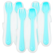 Simba 小獅王辛巴 美味兒童叉匙組, 叉子+湯匙, 夏日海藍 藍色, 3組