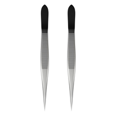 LOTRON 弓型小粉刺夾 L-218 8 x 0.7 x 0.2 cm, 銀色, 2個