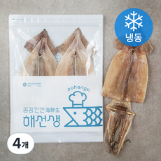 해선생 포항시 인증 원양산 잘 마른 건오징어 2미 (냉동), 160g, 4개