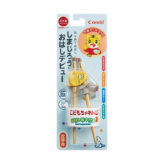 Combi 康貝 三階段彈力學習筷, 純日本能登檜木製, 內建彈力輔助, 三重穩定握筷設計, 巧虎, 1雙