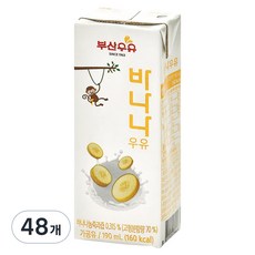 부산우유 농협 멸균 바나나 우유, 190ml, 48개