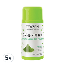 티젠 유기농 가루녹차, 50g, 5개