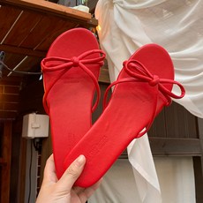 RABLE 女款蝴蝶結綁帶拖鞋