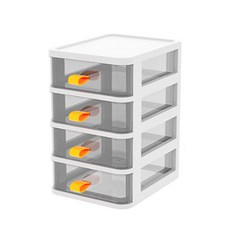 Market Plan Kling 透明桌上型4層收納盒, 1個, 白色