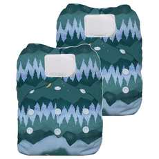 THIRSTIES 成長型 AIO布尿布 有機棉 尺碼:OS (4-18kg), Mountain Twilight, 2件