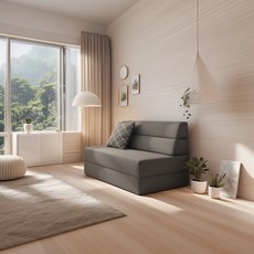 서광퍼니처 맥스 4단 접이식 매트리스 소파베드 고탄성스펀지 180T 고급형, 차콜, 18cm