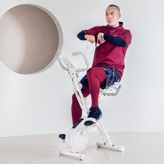 엑스바이크 숀리 인피니티 가정용 접이식 실내 자전거, 아몬드화이트