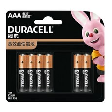 DURACELL 金頂 台灣公司貨 經典鹼性AAA電池 4號, 12入, 1組