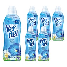 버넬 고농축 섬유유연제 프레쉬 모닝향 본품, 900ml, 6개