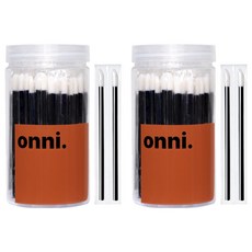 THE狎鷗亭姐姐 一次性單獨包裝彩妝唇刷 100入, 2個, 黑色