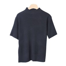 시크블랙 여성용 세이도 무지 하프목 폴라 니트 cpnt4302k2c