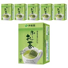 伊藤園 抹茶綠茶包 36g (20入) 日本國產茶葉 三角立體茶包, 6包