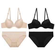 PALAN 基本款簡約鋼圈內衣 2入+內褲 2入