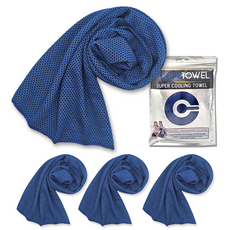 居家幫手 冰感涼爽運動毛巾 30 x 100 cm, 藍色, 4個