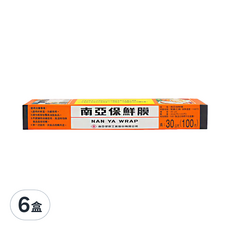 南亞 PVC 家庭用保鮮膜, 30cm x 30m(100尺), 6盒