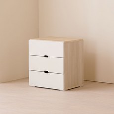 제이디퍼니처 로미 II 3단 서랍장, 백화이트, 3개