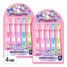 아텍스 산리오캐릭터즈 유아 칫솔 STEP2 5종 세트, 시나모롤 + 쿠로미 + 마이멜로디 + 헬로키티 + 포차코, 5개입, 4세트