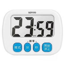 Kinyo 防潑水電子式正倒數計時器, 白色 + 薄荷綠, 1入