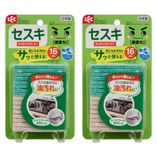 LEC 激落君 廚房不織布清潔棉 日本製造 有效分解黏膩油汙, 16片, 2個
