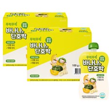 이유케어스 유아용 무럭무럭 과일퓨레 7p, 혼합맛(바나나/단호박), 2개, 700g