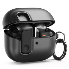 VRS 防丟鎖扣現代風耳機殼, Galaxy Buds 3 Pro / Buds 3, 金屬黑, 1個