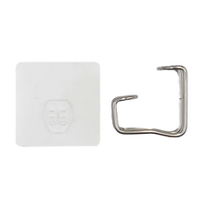 Easy 易立家 304不鏽鋼臉盆掛架 壁貼式, 不鏽鋼架 6 x 3.3 x 6.3cm + 貼片 8 x 8cm, 透明, 1盒