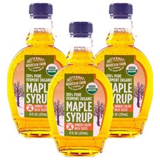 버터넛마운틴팜 유기농 메이플시럽, 237ml, 3개