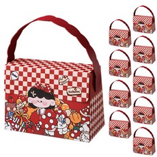 Hanbom 餅乾零食包裝手提禮品紙盒, 10個, 紅色