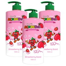 Funny Pia 兒童多合一沐浴洗髮乳 草莓味, 1L, 3瓶