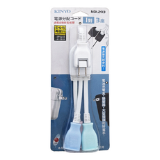 Kinyo 1對3可轉向電源線組 2孔 NDL-203, 335mm, 多色, 1個