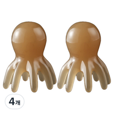 Hyooli 頭皮頭部指壓刮痧按摩器, 4個, 棕色