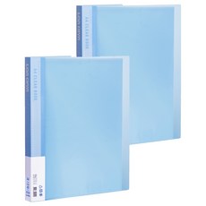 Lian Qin 連勤牌文具 PP 果凍色系40頁資料簿 LC-40JL B 藍色 A4文件收納, 2本