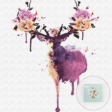 Artjoy DIY 傑作繪畫顏料 + 畫筆套裝 30 x 30 厘米, 花鹿