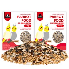 리프패럿 구구 앵무새 점보 사료, 2kg, 2개
