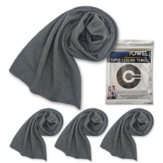 居家幫手 冰感涼爽運動毛巾 30 x 100 cm, 深灰色, 4個
