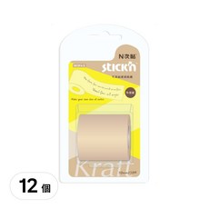 N次貼 牛皮紙便條紙捲, 50mm x 10M, 長度隨手撕, 空白, 12個, 1捲