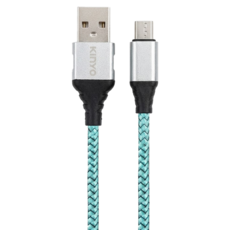 Kinyo Micro USB 交錯格紋極速充電傳輸線 USB-B08 39.6g, 2m, 綠色, 1條