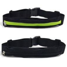 링크코드 스포츠 슬림 허리백, 블랙, 그린, 2개