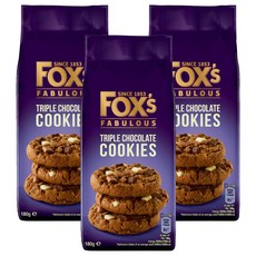FOXS 트리플 초콜릿맛 쿠키, 180g, 3개