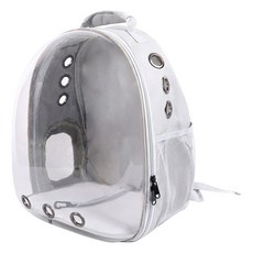 DING DONG PET 透明太空船後背包, 灰色, 1個