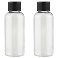單蓋塑膠容器 50ml, 透明 + 黑色, 60個