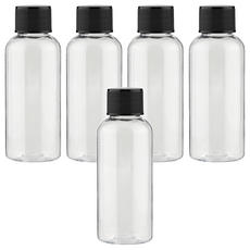 單蓋塑膠容器 50ml, 透明 + 黑色, 150個