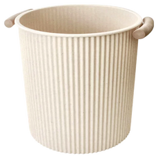 Hachiman Kasei 八幡化成 雙柄波紋垃圾桶 象牙白 9L, 28.5 x 24.5 x 26cm, 1個