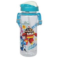 ROBOCAR POLI 波力 彈跳蓋休閒壺, 藍色, 600ml, 1個