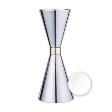 KALDIN 雙頭家用調酒雞尾酒量酒器 30/45ml + 泡泡清潔器套組, 1套, 銀色金環