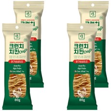 브리더랩 강아지 크런치 치킨 칩, 닭고기 + 김 혼합맛, 80g, 4개