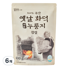 일일곡식 옛날 화덕 누룽지 찹쌀, 600g, 6개