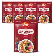 Post Golden格蘭諾拉水果麥片, 360g, 5包