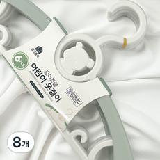 정리중독 길이조절 아기 옷걸이 6p, 그린, 8개